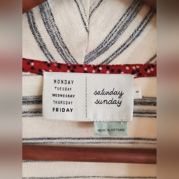 Anthropologie Saturday Sunday Striped Open Cardigan Size Small - Picture 5 of 7